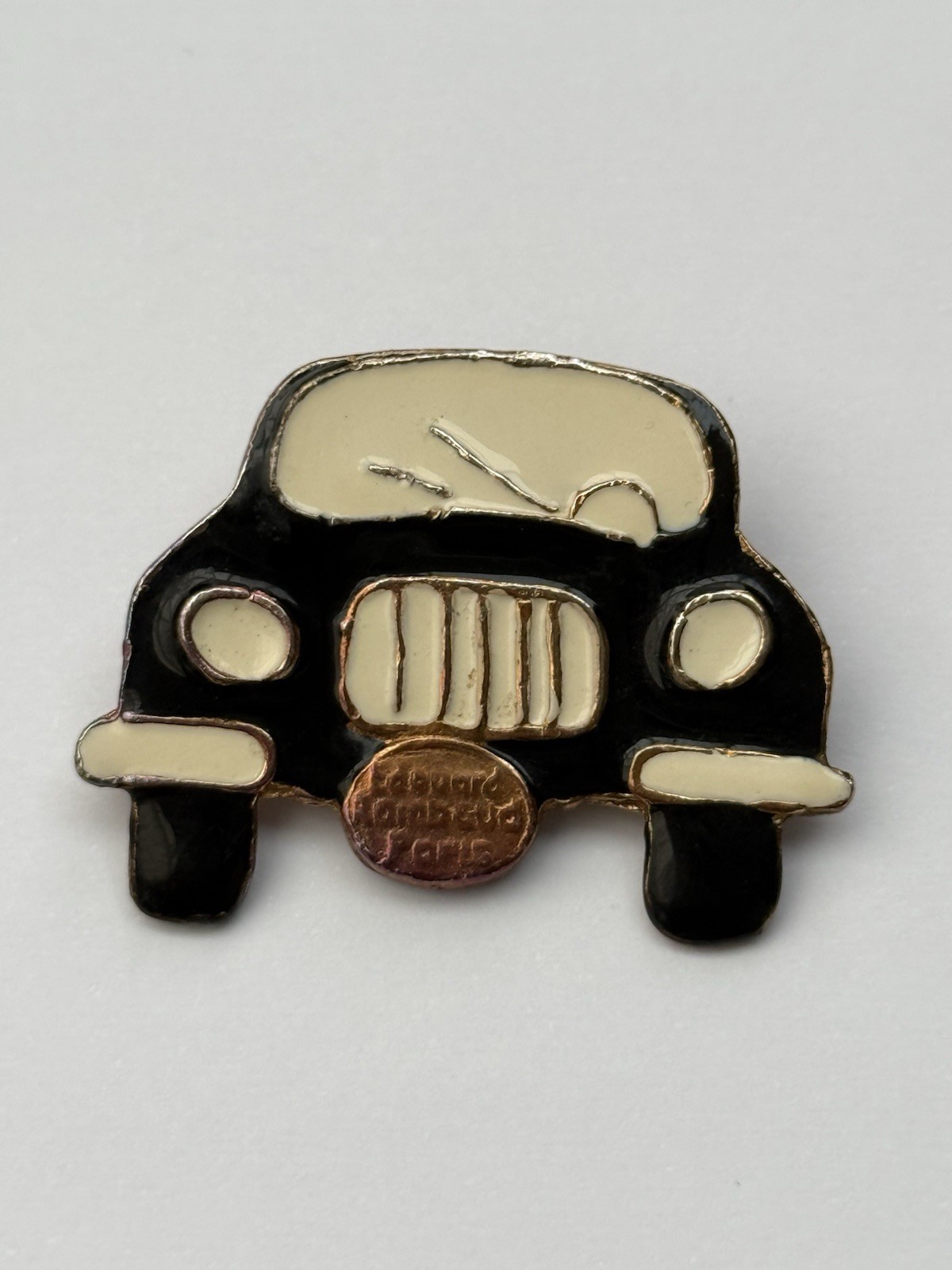 Edouard Rambaud Paris Rare Vintage Car Motif Enamel Brooch Pin Badge Art Deco