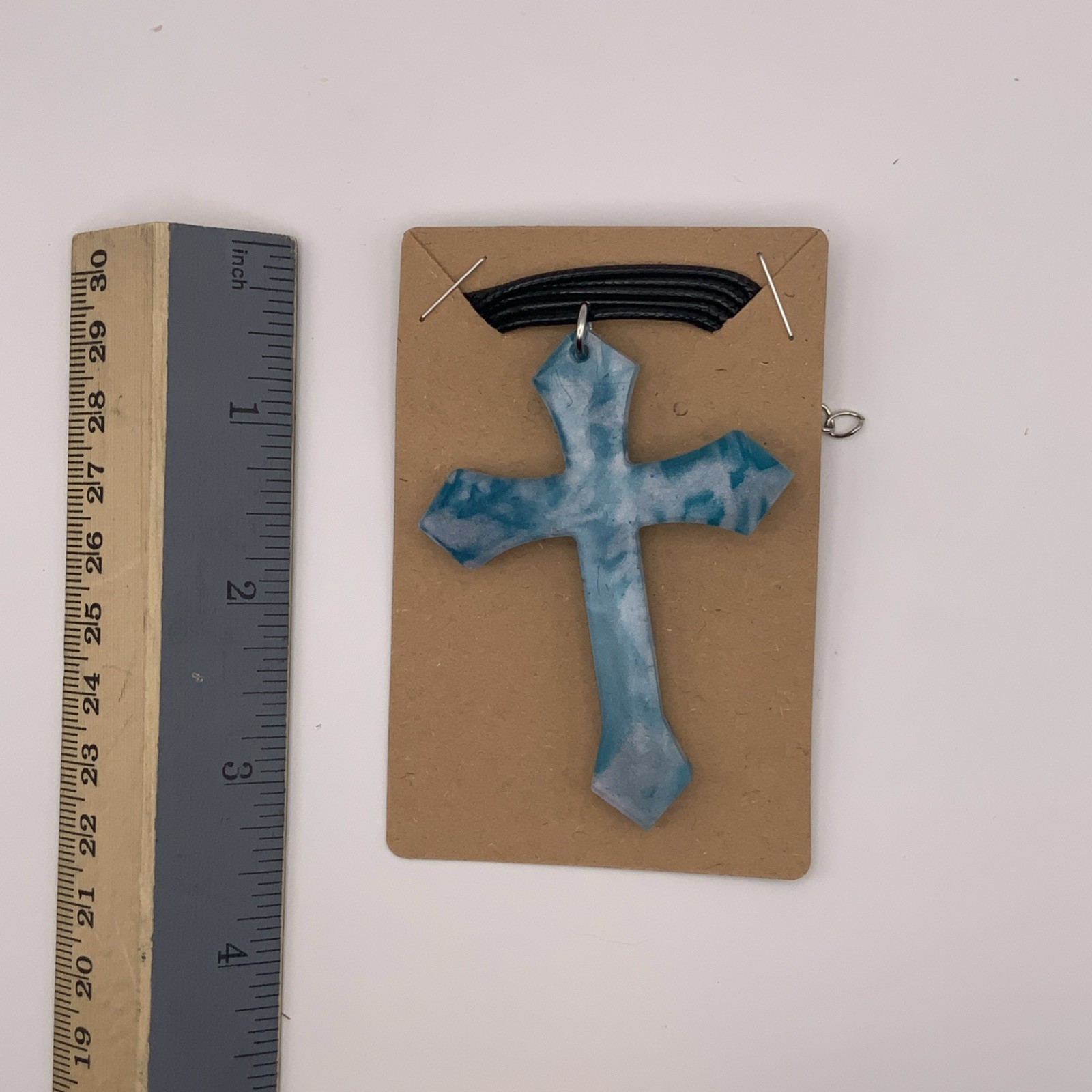 House Of David Handmade Cross Necklace Marbled Dream Water