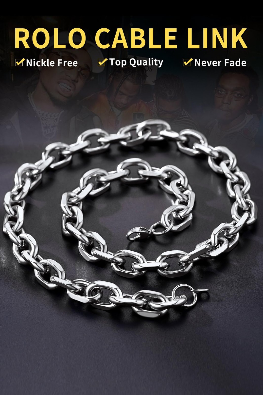 ChainsHouse Stainless Steel Cable Chain Necklaces for Men Women | 3mm/5mm/7mm…