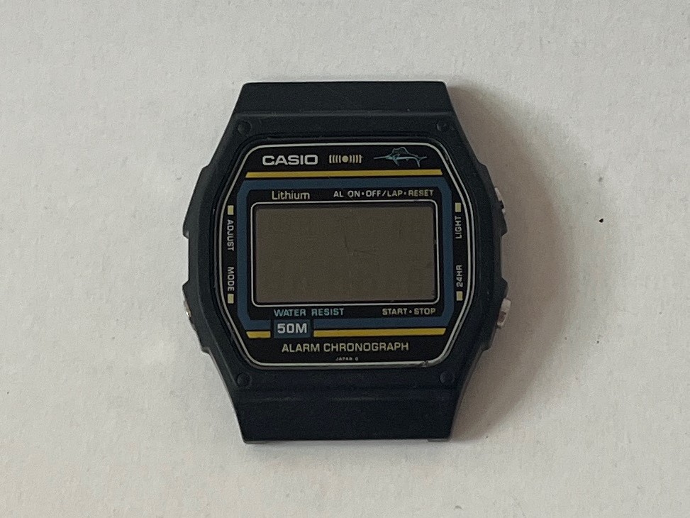 Vintage 1980s Casio Digital Watch W-24A “Marlin”, As Is, For Parts or Repair