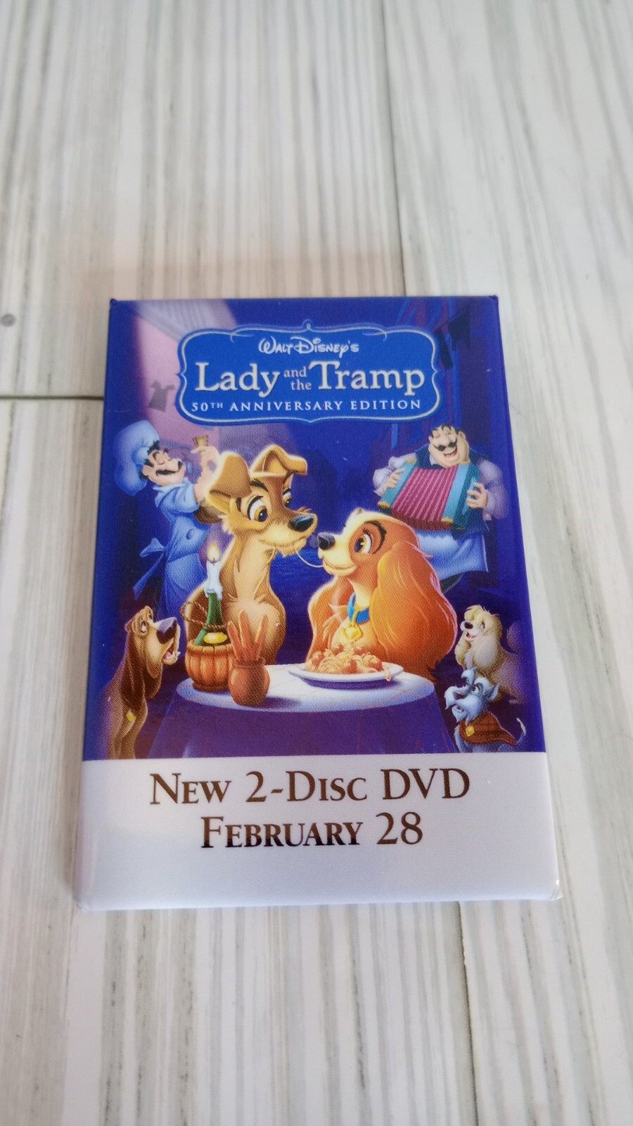 Lady and The Tramp 30th Anniversary Promotional Pin approx. 3×2 Inches