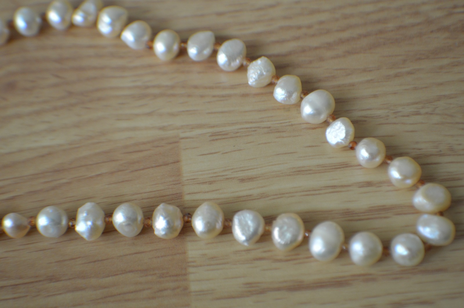 20.00ct Peach Freshwater Pearl 18″ Necklace 18k YG Plated over Fine Silver