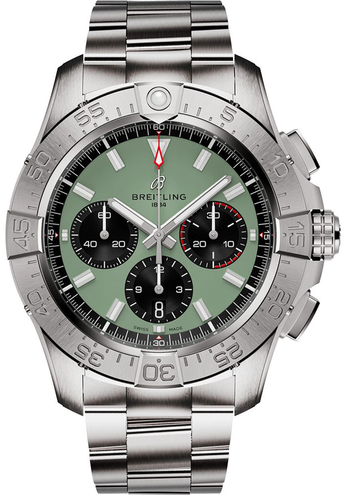 Breitling Avenger B01 Chrono Green Bracelet AB0147101L1A1 unworn w/box Papers