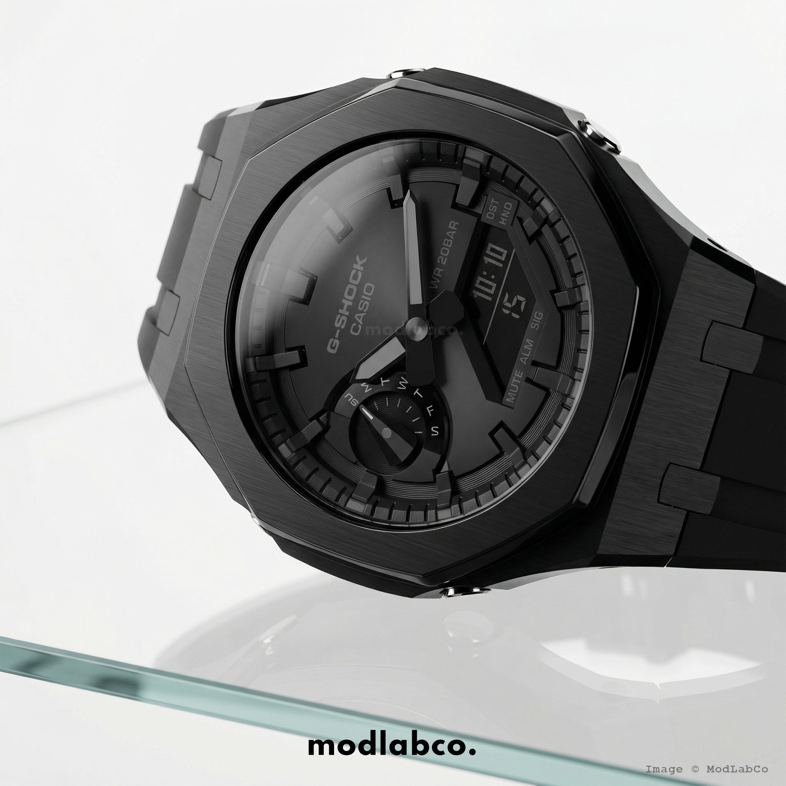 MLC-106 modlab company CLASSIC Octagonal Black Rubber 42mm Custom Watch