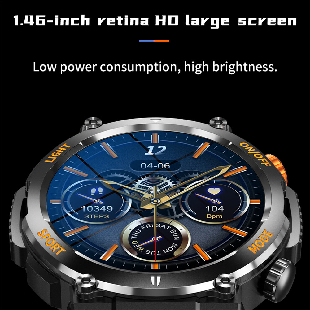 Smart Watch With LED Flashlight Heart Rate Sleep Monitor Fitness Tracker