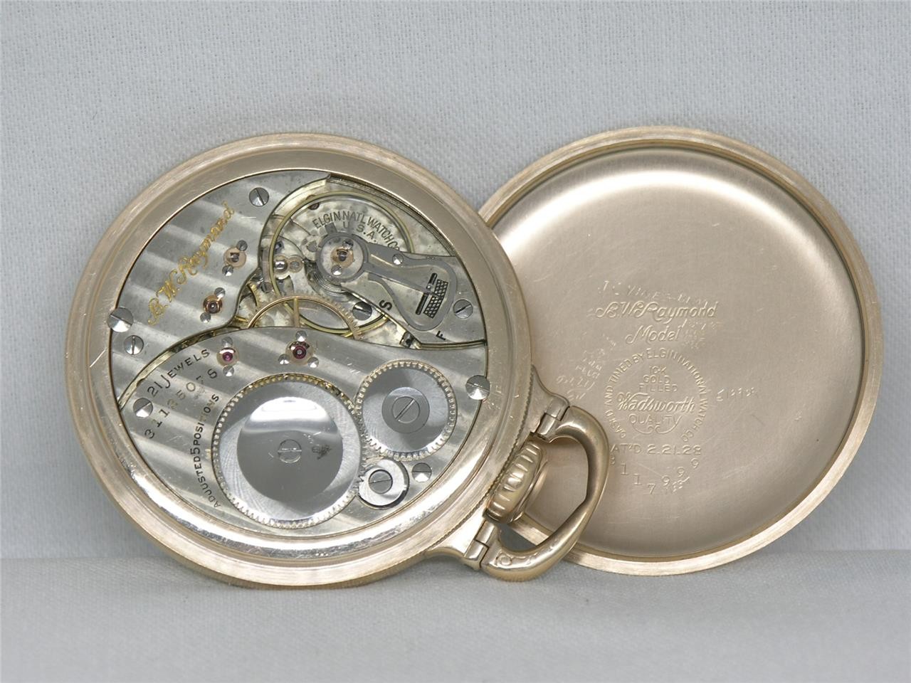 ELGIN 16S 21 JEWEL BW RAYMOND 10K GF SIGNED GRADE 478 RAILROAD WATCH, RUNNING!
