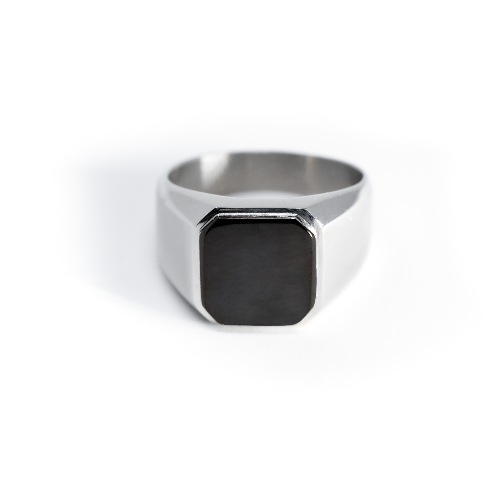 Stainless Steel Silver Gold Black Square Biker Style Signet Ring FREE ENGRAVE
