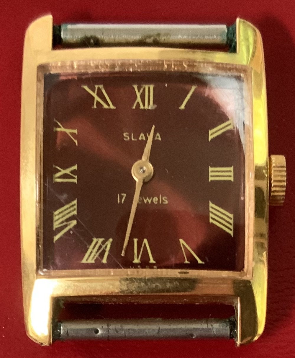 Vintage Slava USSR Woman Watch 17 Jewels Movement Marked 1600 Works Very Good