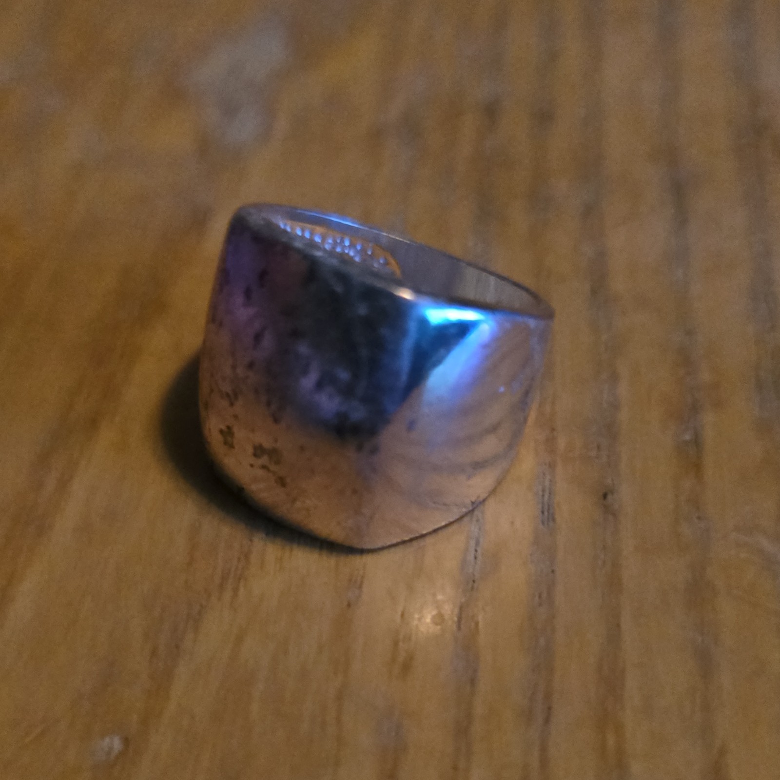Silver Tone Dome Signet Metal Band Ring Size 6 No Stone 0 Gemstones