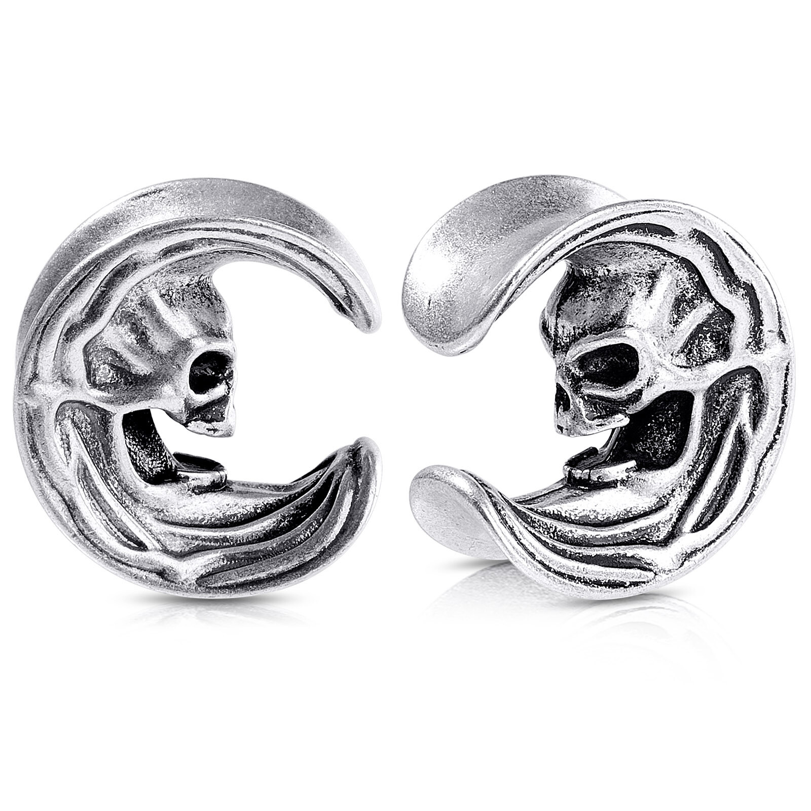 PAIR Stainless Steel Ear Tunnel Earrings Guages Piercing Plugs Stretcher Gauges