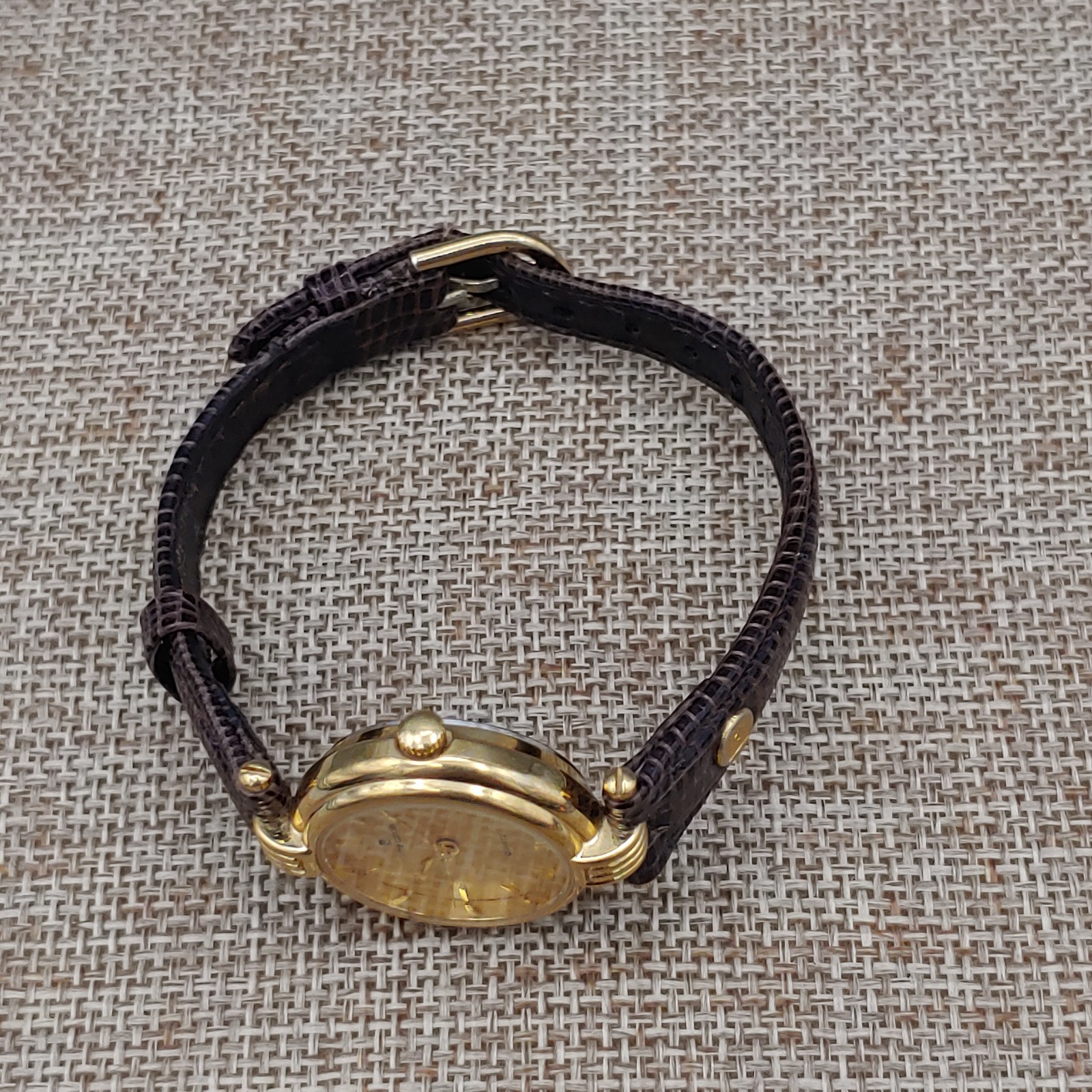 Pierre Cardin Women’s Watch 24mm Gold Tone Lizard Band 6.25″ Japan 3ATM Works