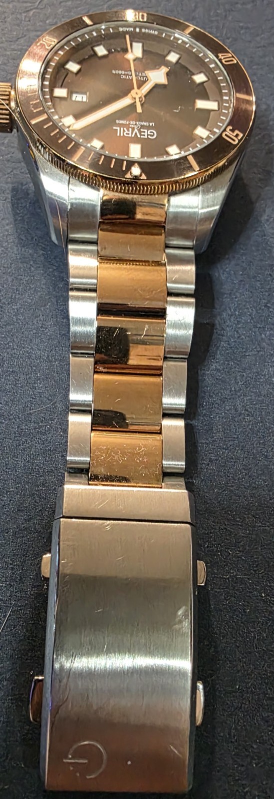 Gevril Yorkville 48603 Swiss Automatic 2-Tone Watch Box/Papers #20/500