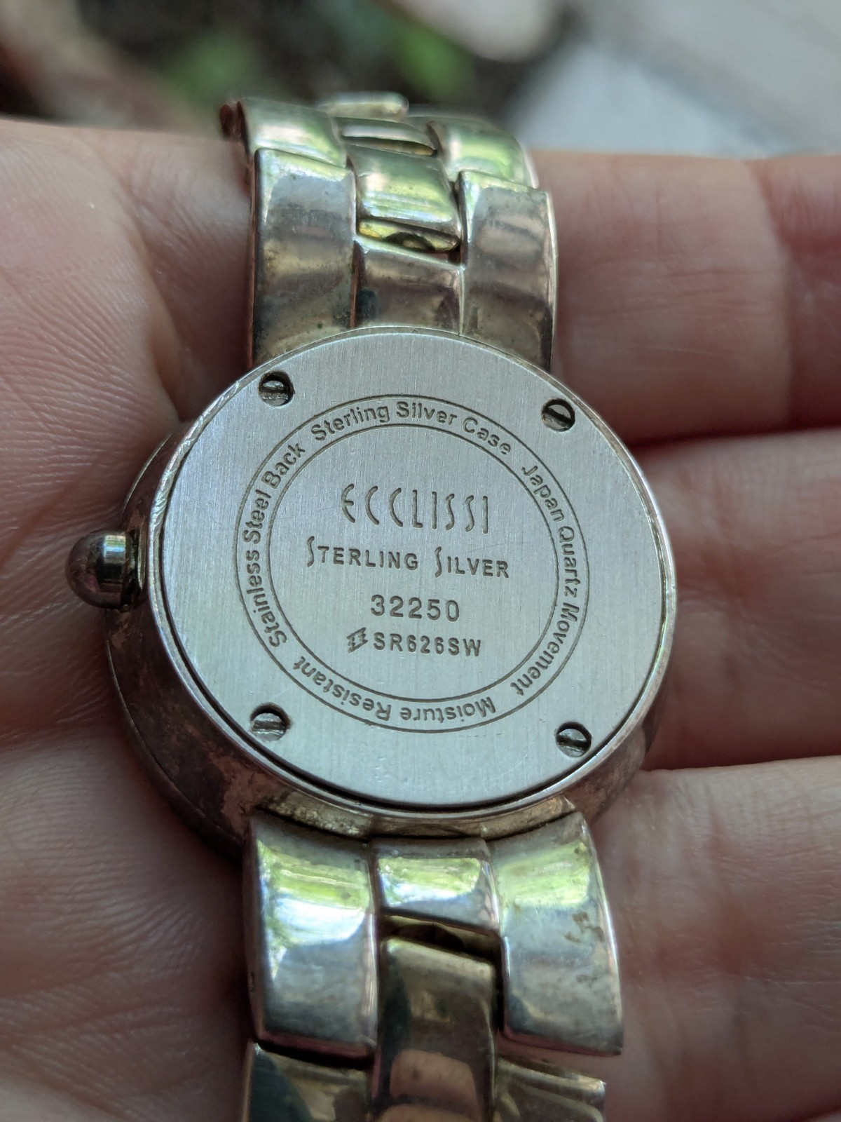 Vintage Ecclissi 32250 Sterling Silver Reversible Watch New Battery Approx 82g