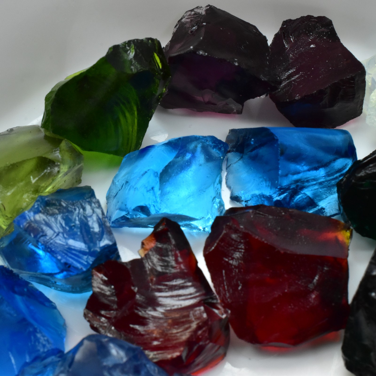 Topaz Mix Color Uncut Rough 300.00 Ct Lab-Created CERTIFIED Loose Gemstone Lot.