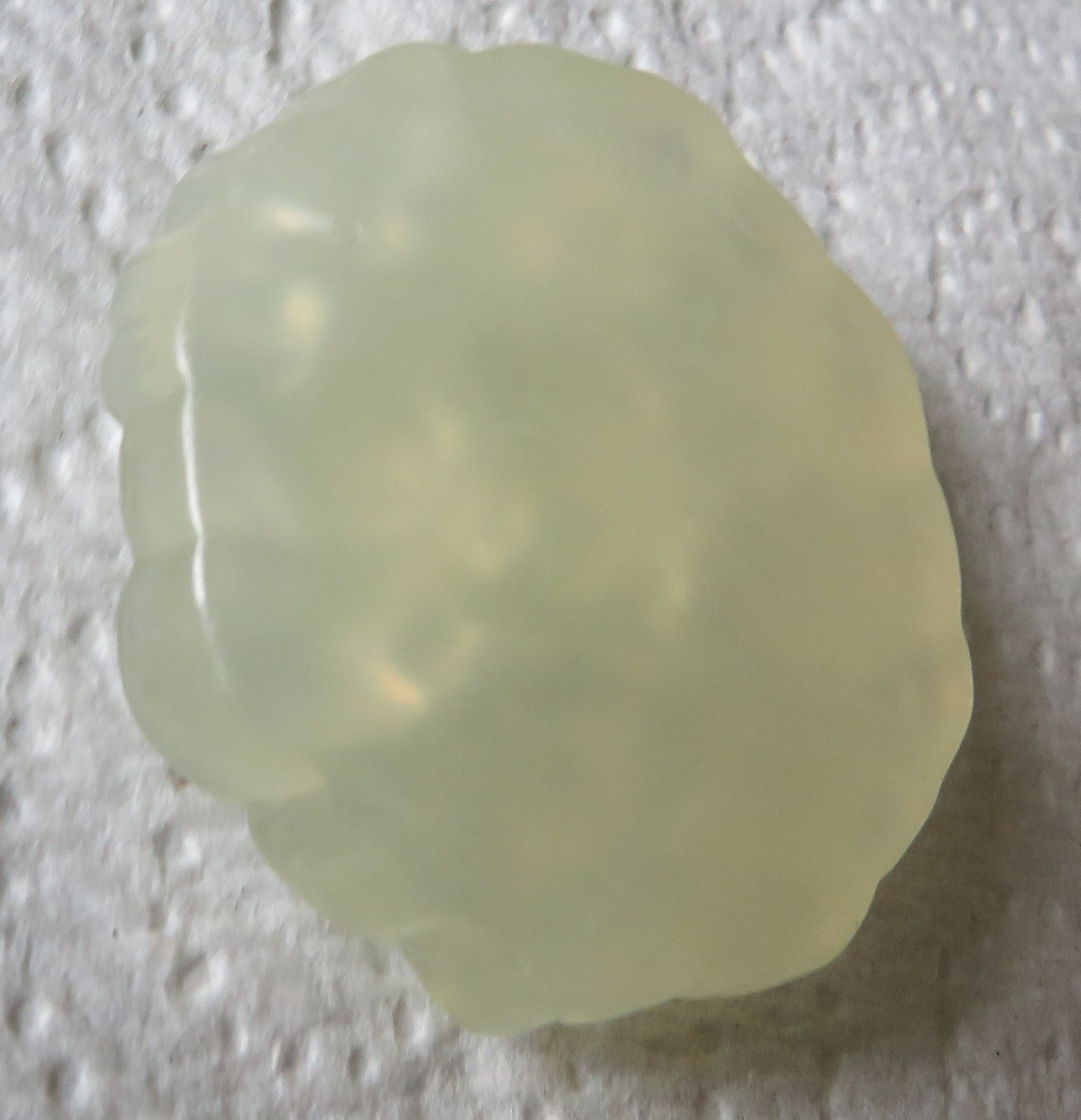 Drilled Pendant Round Carved Or Molded Jadeite On Presidium / Stone