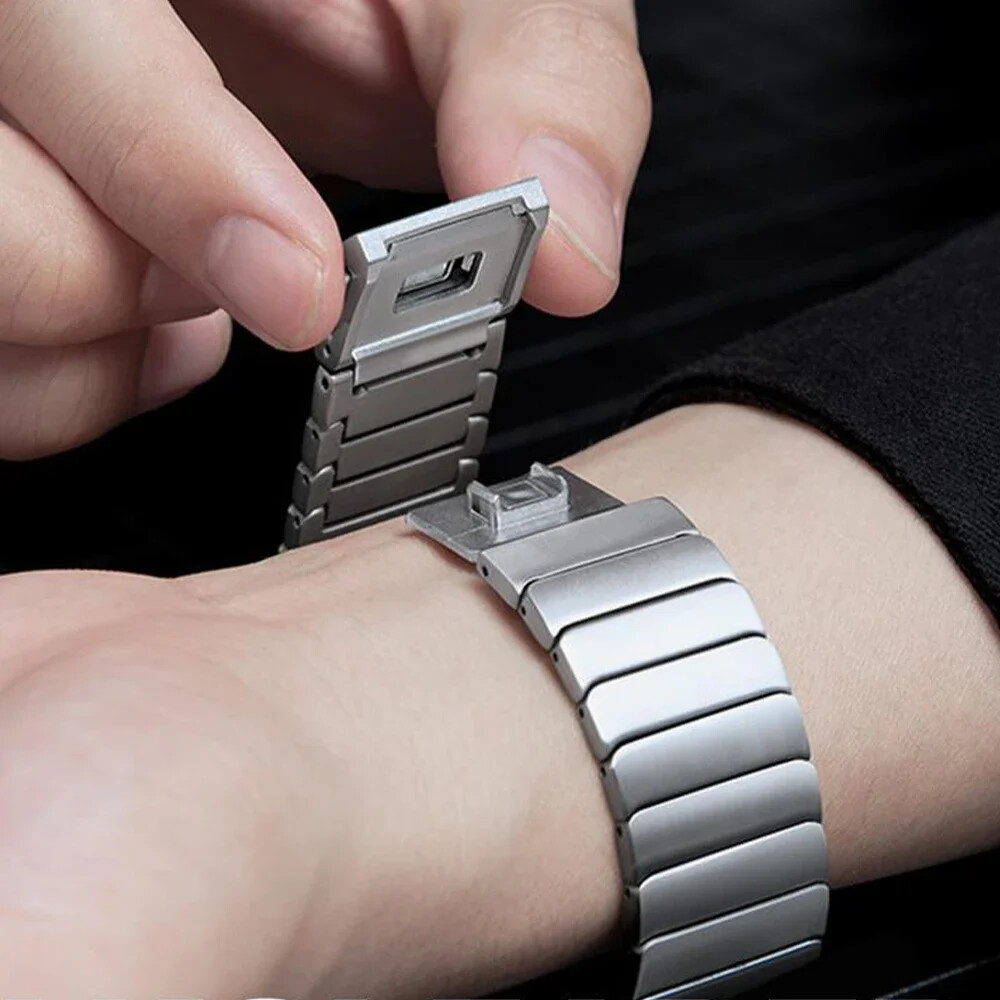 Titanium Link Bracelet For Samsung Galaxy Watch 7 Ultra Bands Magnetic Buckle
