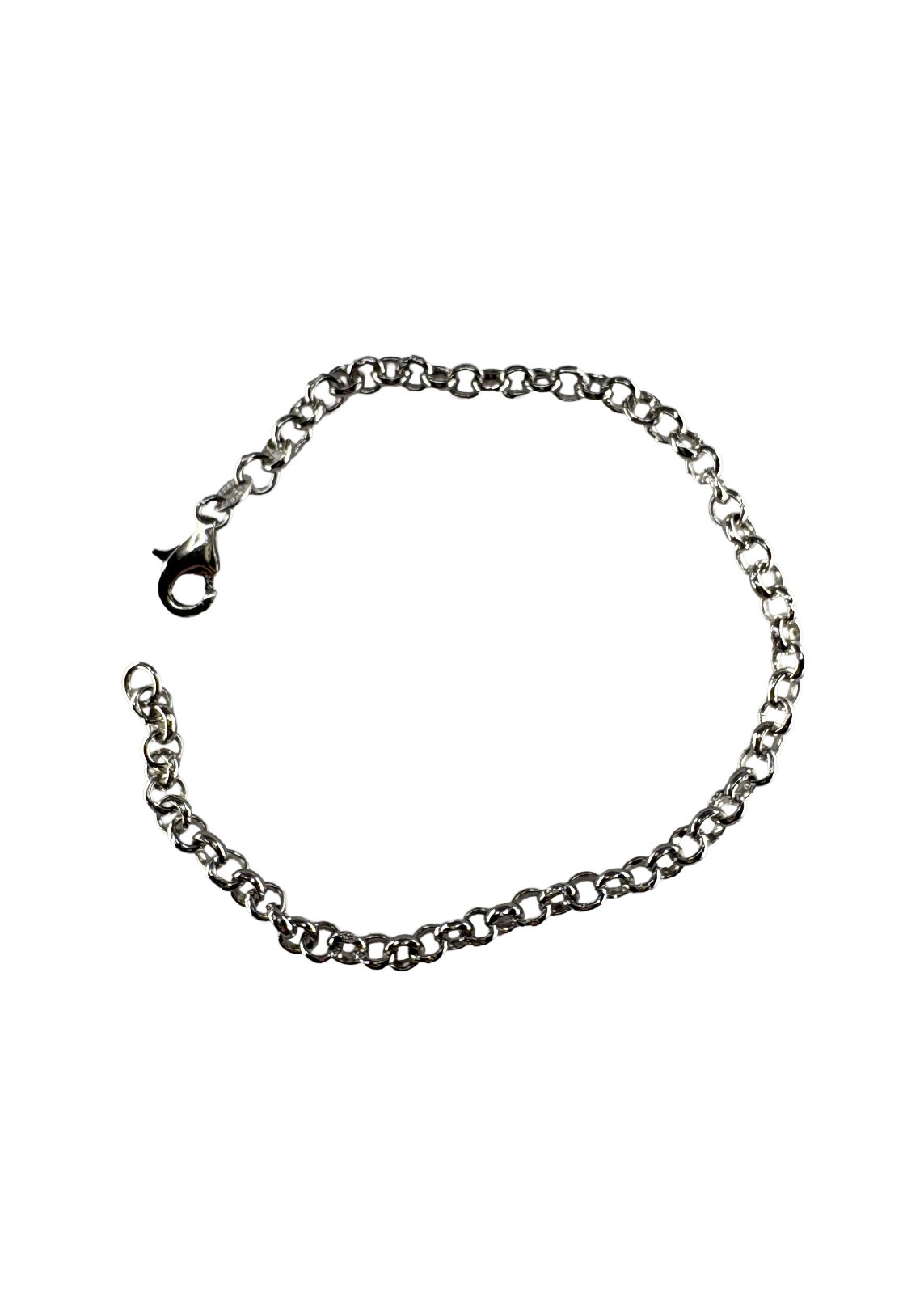 925 Sterling Silver Rolo Chain Bracelet 4mm Round Link Belcher 190mm 5.83g