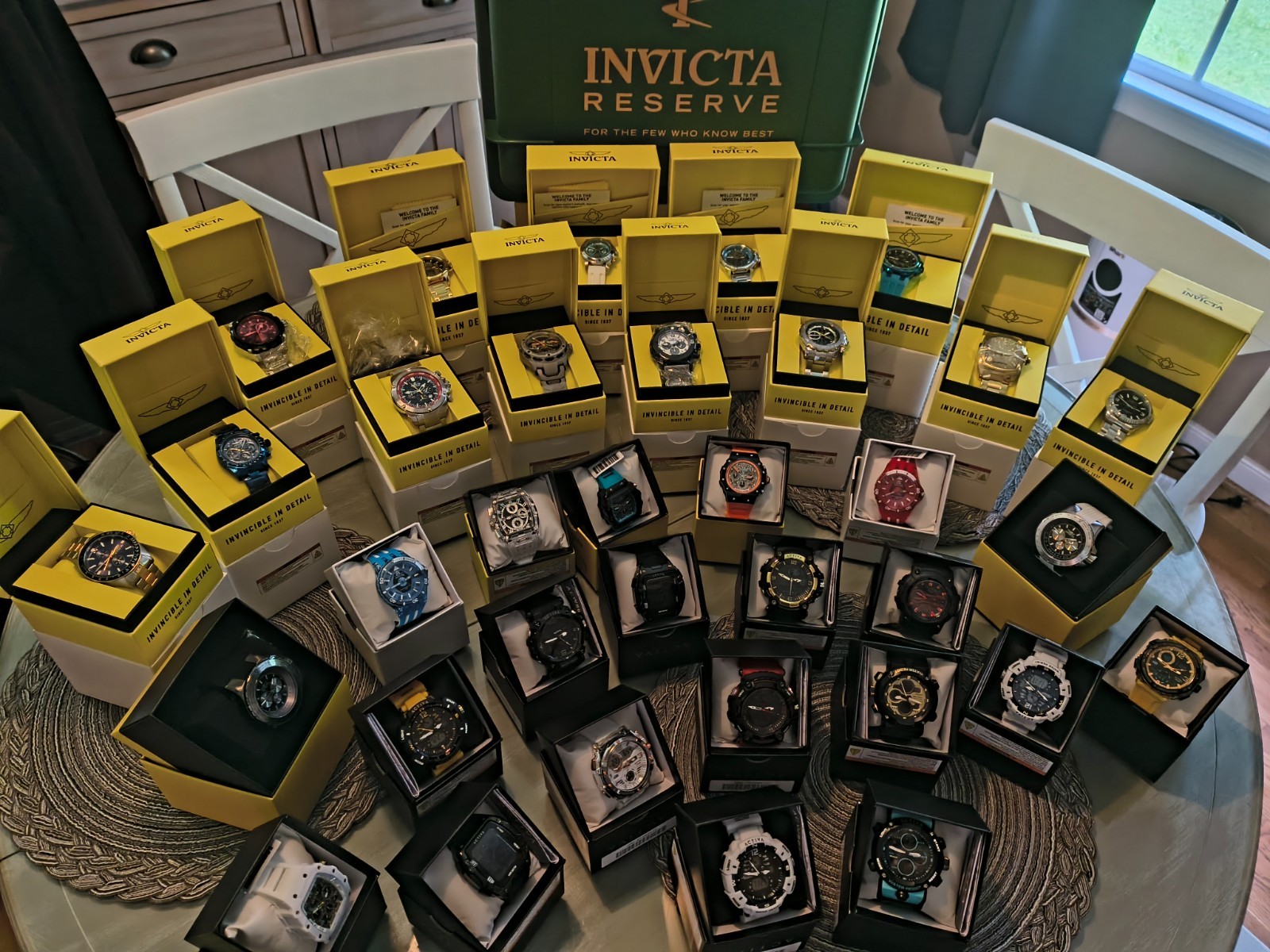 Invicta Watch Lot of 20 to include 14 Activa watches and 15 slot Hard Case