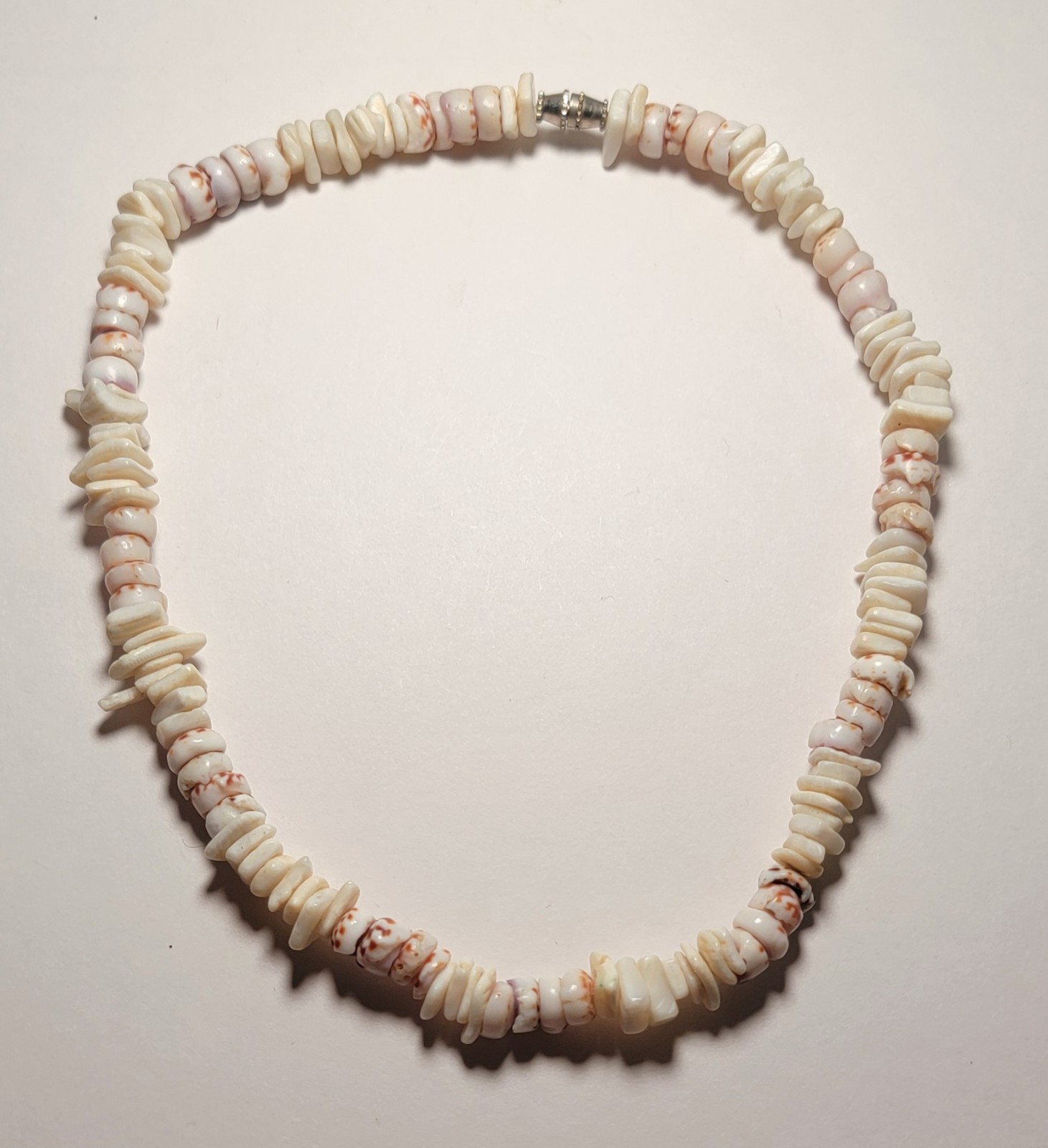 Vintage Genuine Hawaiian Tiger Puka Shell Lei Surfer Choker Necklace 16 in 40G!!
