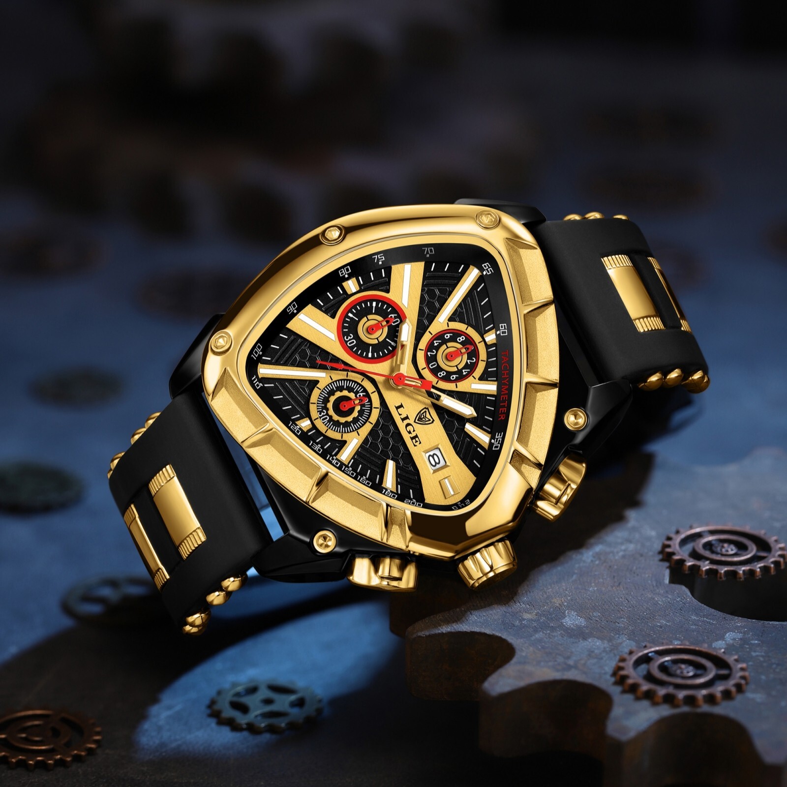 Luxury Men Watch Quartz Sport Analog Date Chronograph 3ATM Waterproof Wristwatch