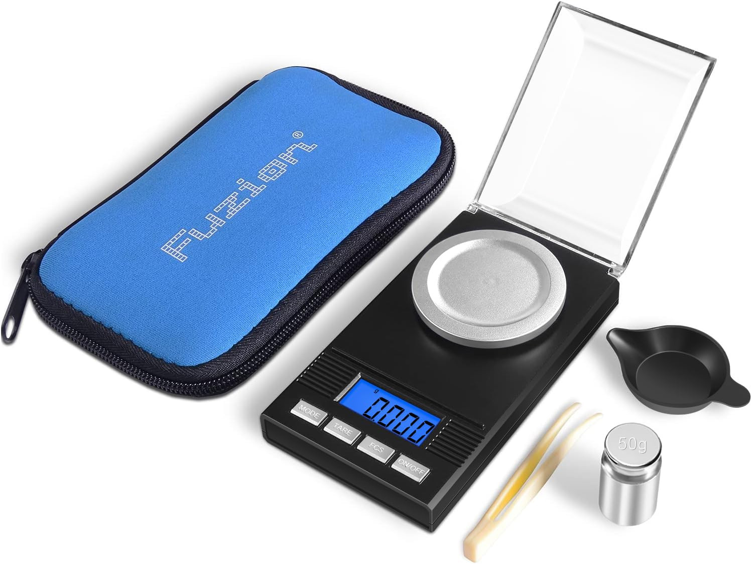 Fuzion Milligram Scale 50G/0.001G, Portable Jewelry Scale .001 Gram Accuracy, Mg