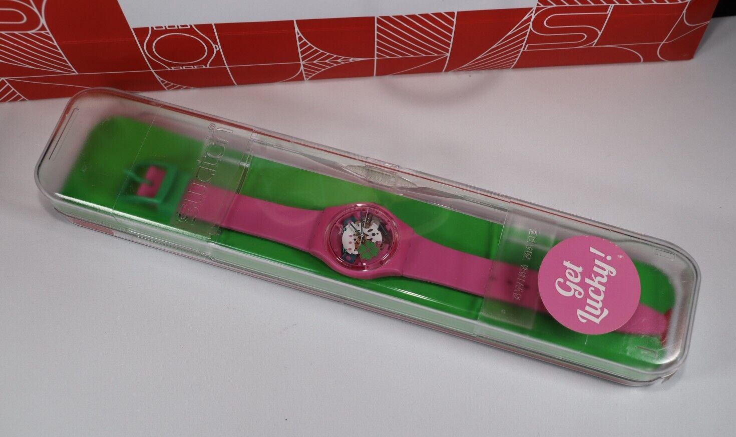 NEW Limited Swatch Originals Flowerfull Get Lucky Pink Women Watch 34mm GP147