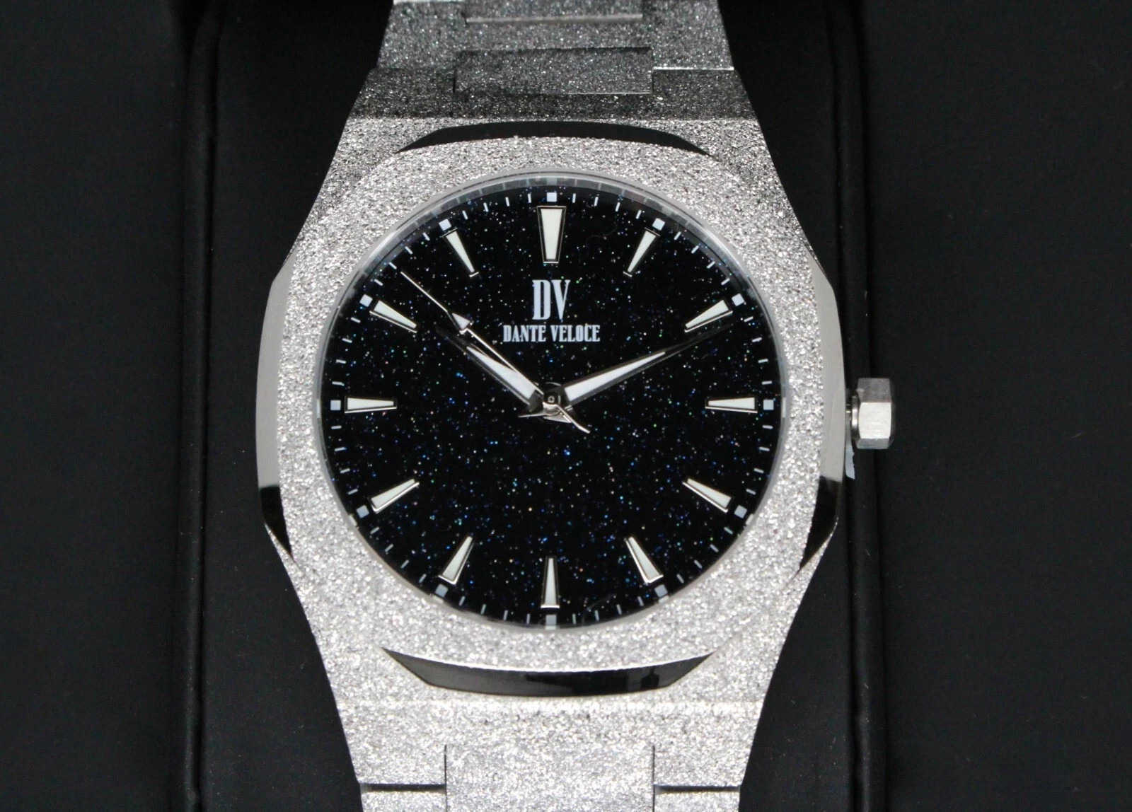 DANTE VELOCE Starlight Frosted SILVER Ice Out Icy Diamond Watch paul rich NEW !