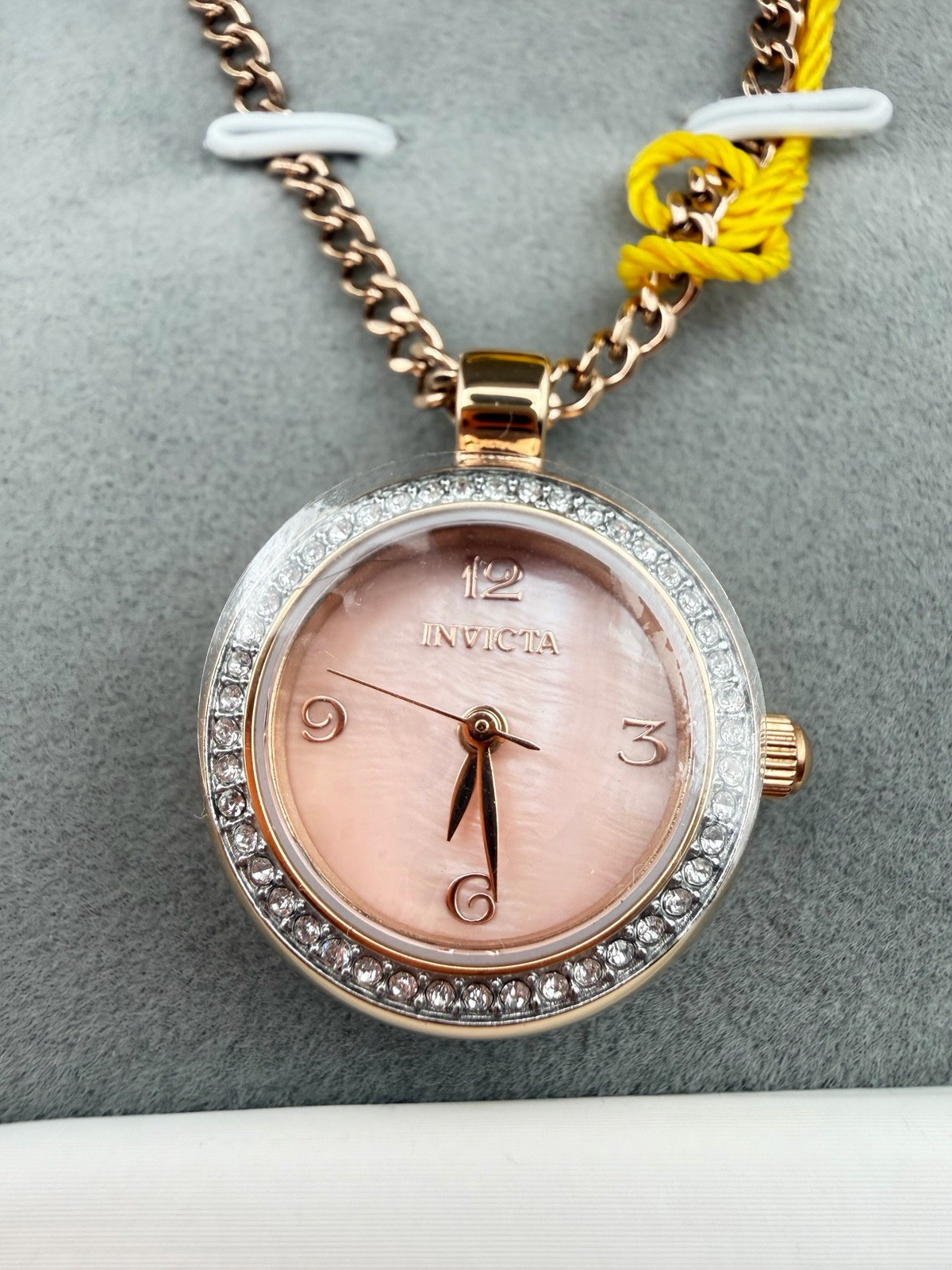 49933-Invicta Mini Angel Necklace Watch With Mother Of Pearl. Rose Gold. 22.5mm