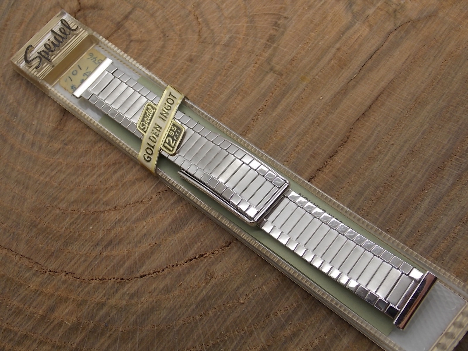 Vintage NOS NIP 1950s Speidel Golden Ingot Hidden fold over clasp watch band 19