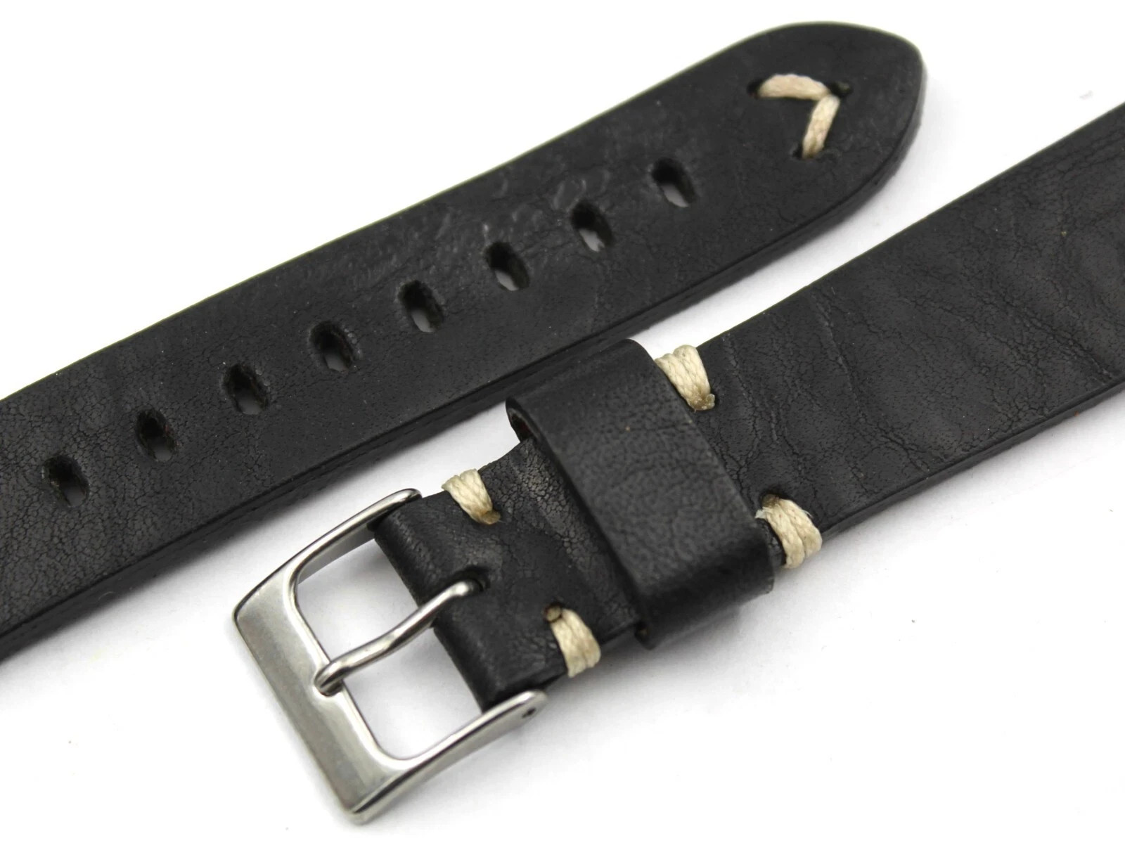 Vintage Black Leather Strap Various Sizes Pin Parts Unisex Watches Top