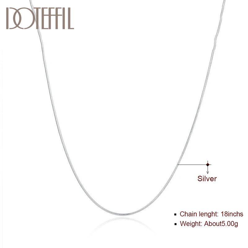 40-75cm 925 Sterling Silver 1.2 MM Box Chain Necklace Jewelry 5/10pcs/Lot