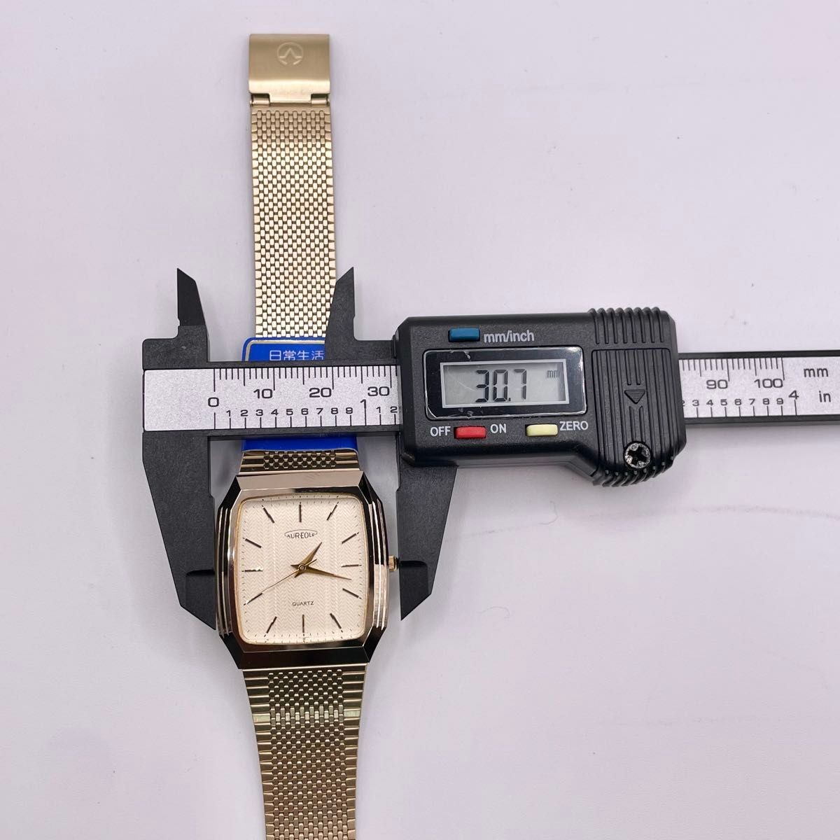 Brand new AUREOLE Quartz Watch Gold Square Cut Glass Men’s