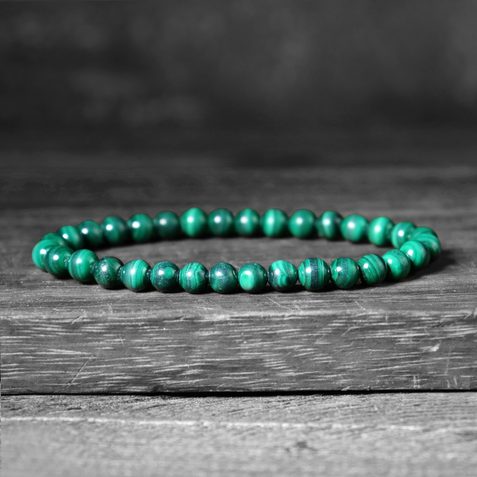 Natural Malachite Round Beads Gemstone Healing Reiki Crystal Handmade Bracelet