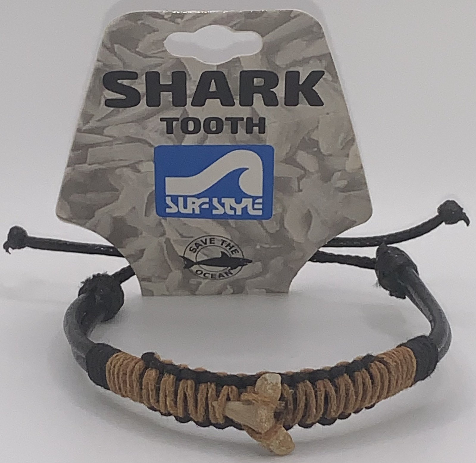 Surf Style Brown Tan Braided Shark Tooth Bracelet Anklet 716712 New BOGO!
