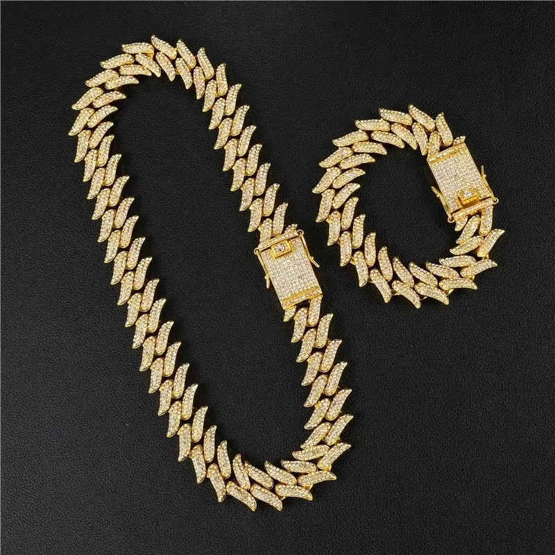 Diamond Cuban Bracelet Necklace Ice Crystal Full Diamond Hip Hop Jewelry Access