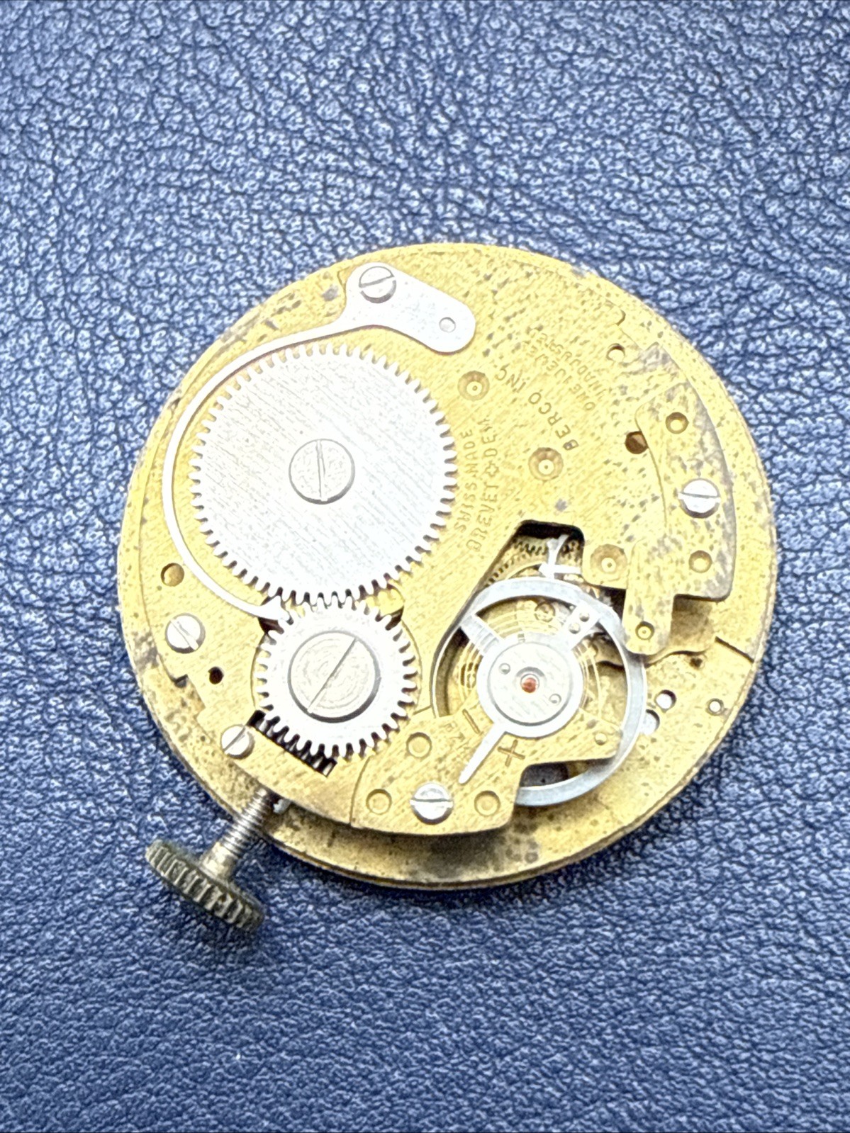 Vintage Berco Jeweled Military Swiss 34mm Mechanical Watch Antimagnetic AS-IS
