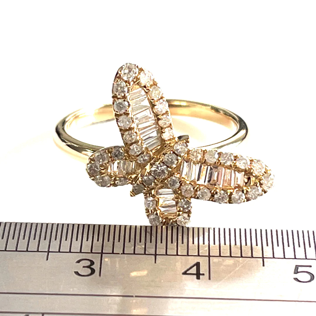 Gorgeous 14K Gold Butterfly Ring with 1.00 TCW Diamonds