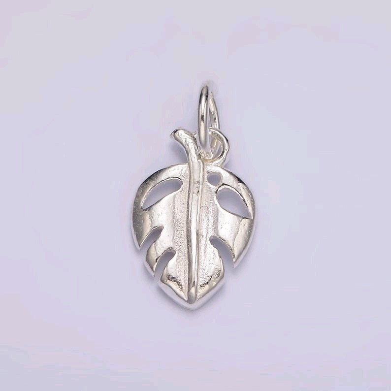 S925 silver sterling monstera plant leaf for plant lovers, charm for jewelry