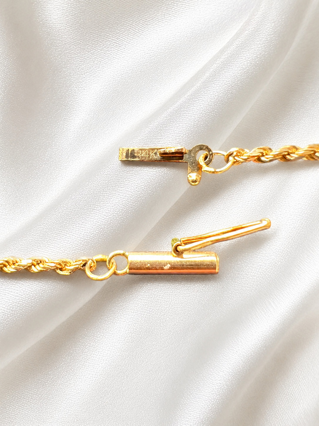 14K Yellow Gold Diamond Cut Rope Chain 18″ 1.5mm 4.89g Safety Clasp