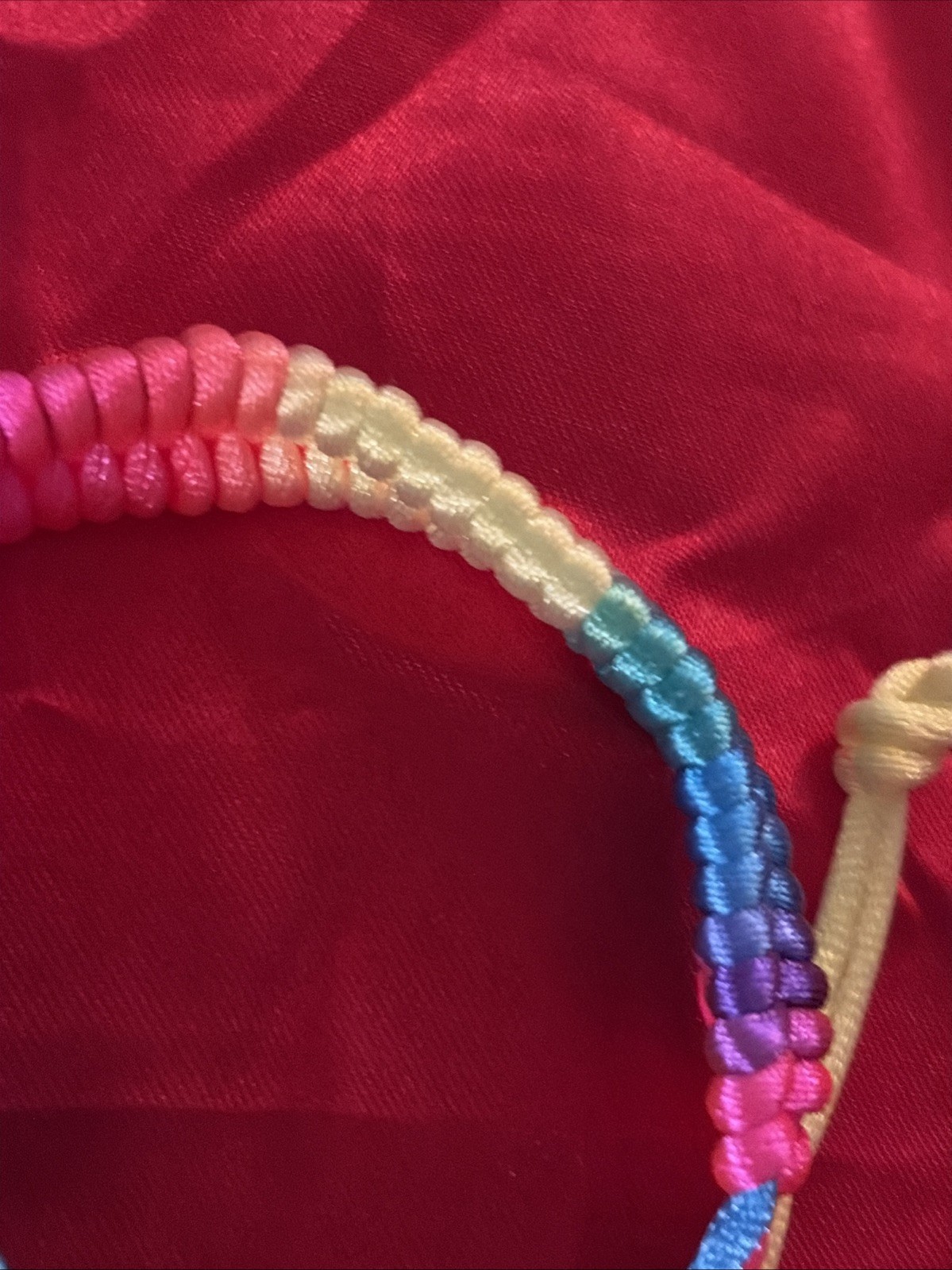 NEW COLORFUL NEON NYLON HERRINGBONE WEAVE FRIENDSHIP BRACELET ADJUSTABLE NIP