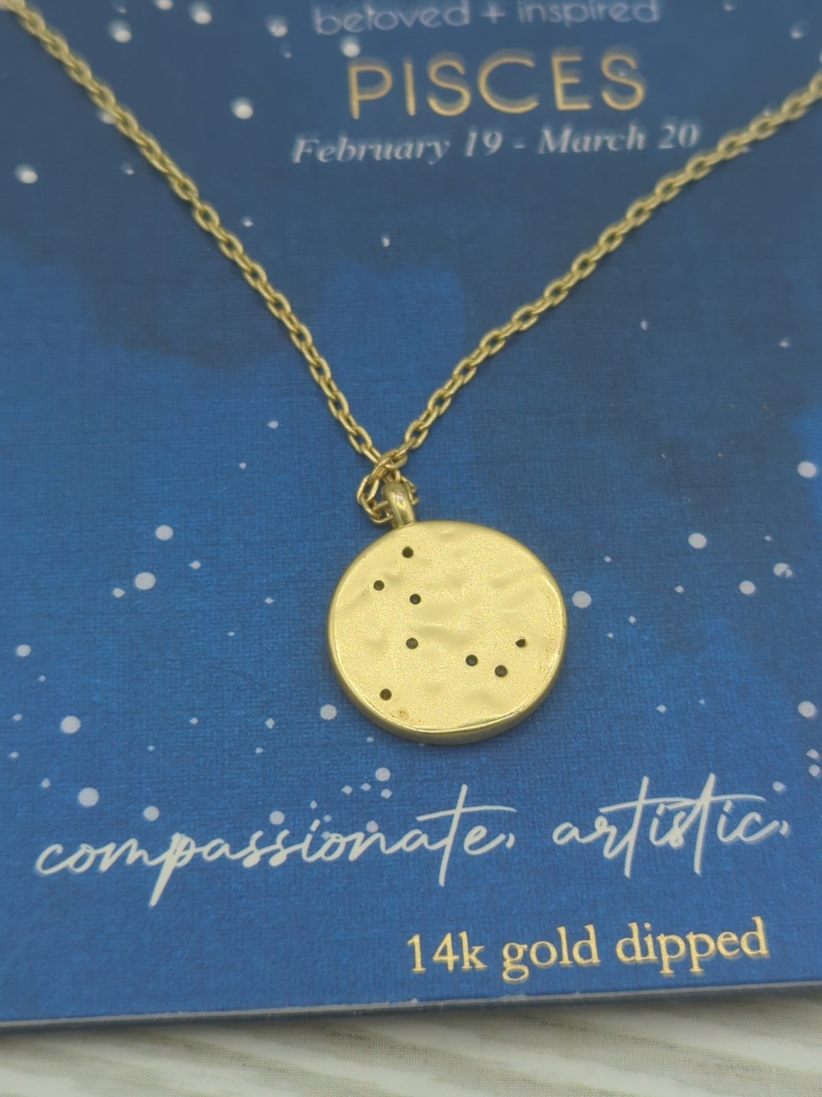 Beloved + Inspired 14kt Gold Dipped Pisces Zodiac Constellation Necklace
