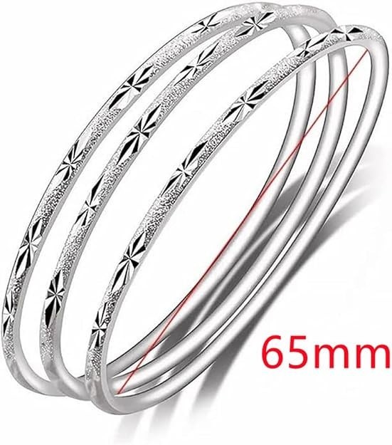 Sterling Silver Bangle Bracelets for Women,Fashion Jewelry Simple Adjustable …