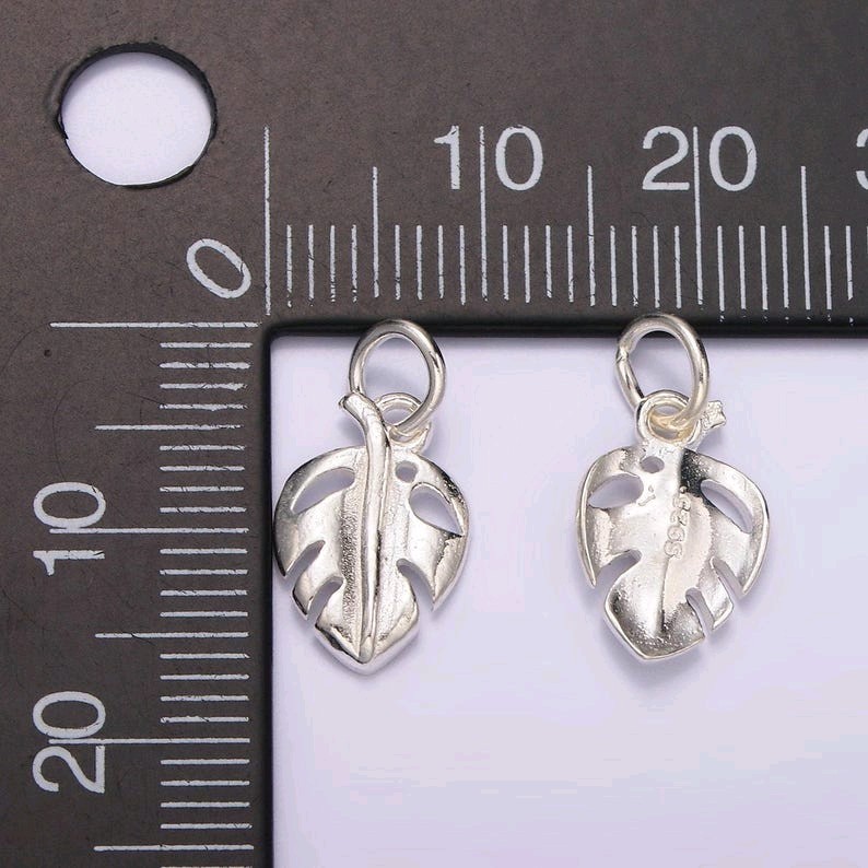 S925 silver sterling monstera plant leaf for plant lovers, charm for jewelry