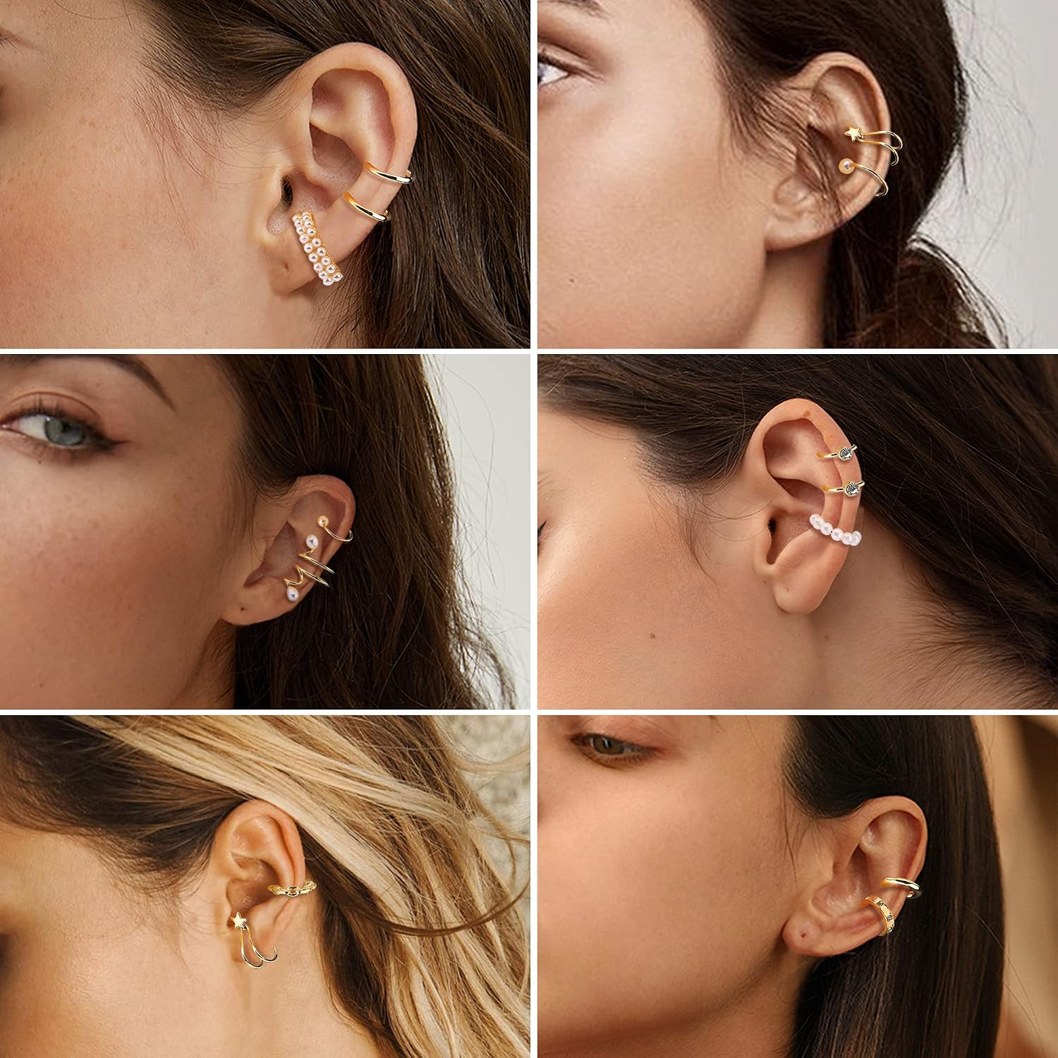 Ear Cuff Helix Cartilage Clip on Earrings Ear Cartilage Clip on Wrap Earrings Ea