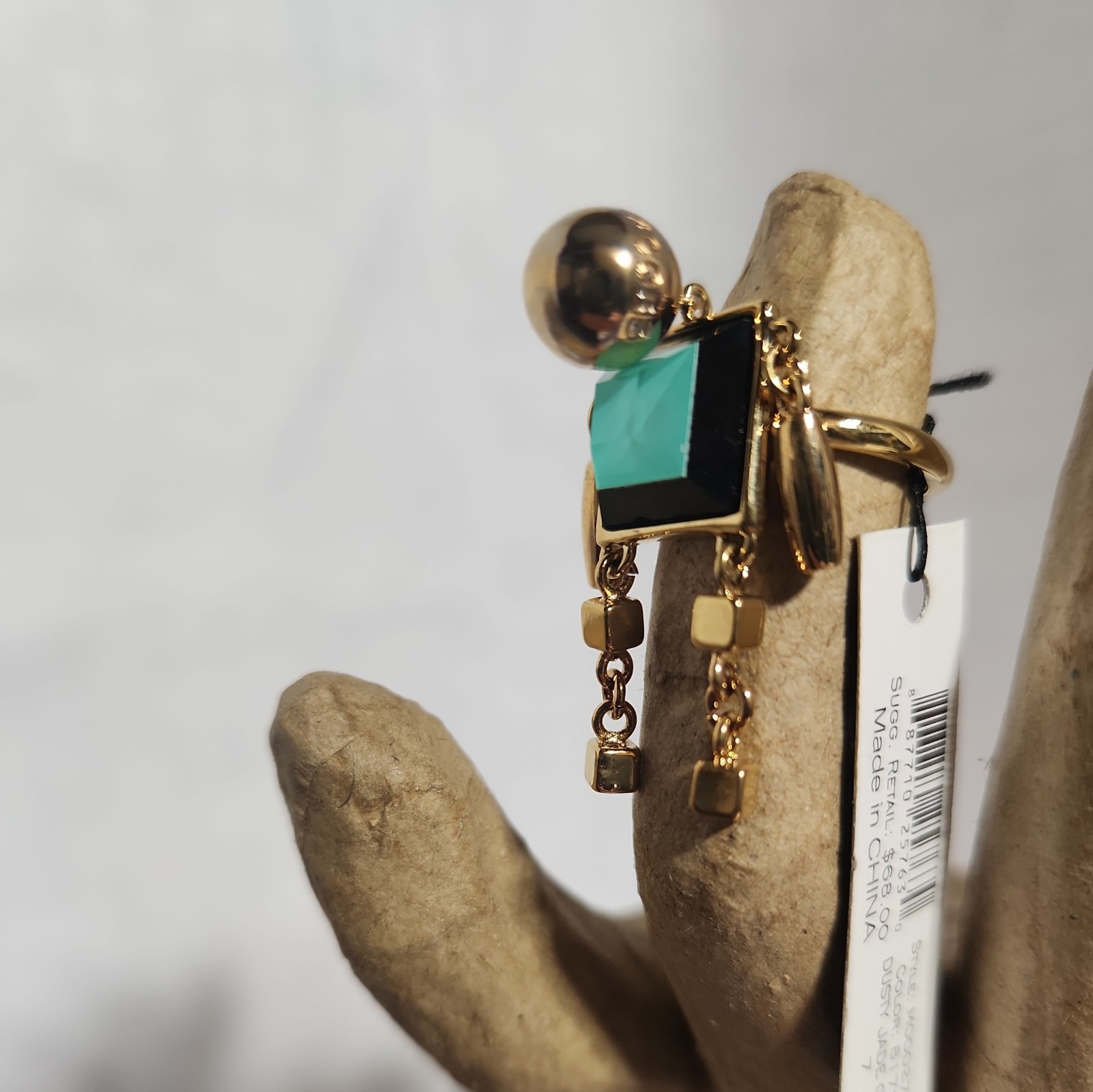 Marc By Marc Jacobs Womens Stacked Figure Block Dusty Jade Green Ring – Size – 7