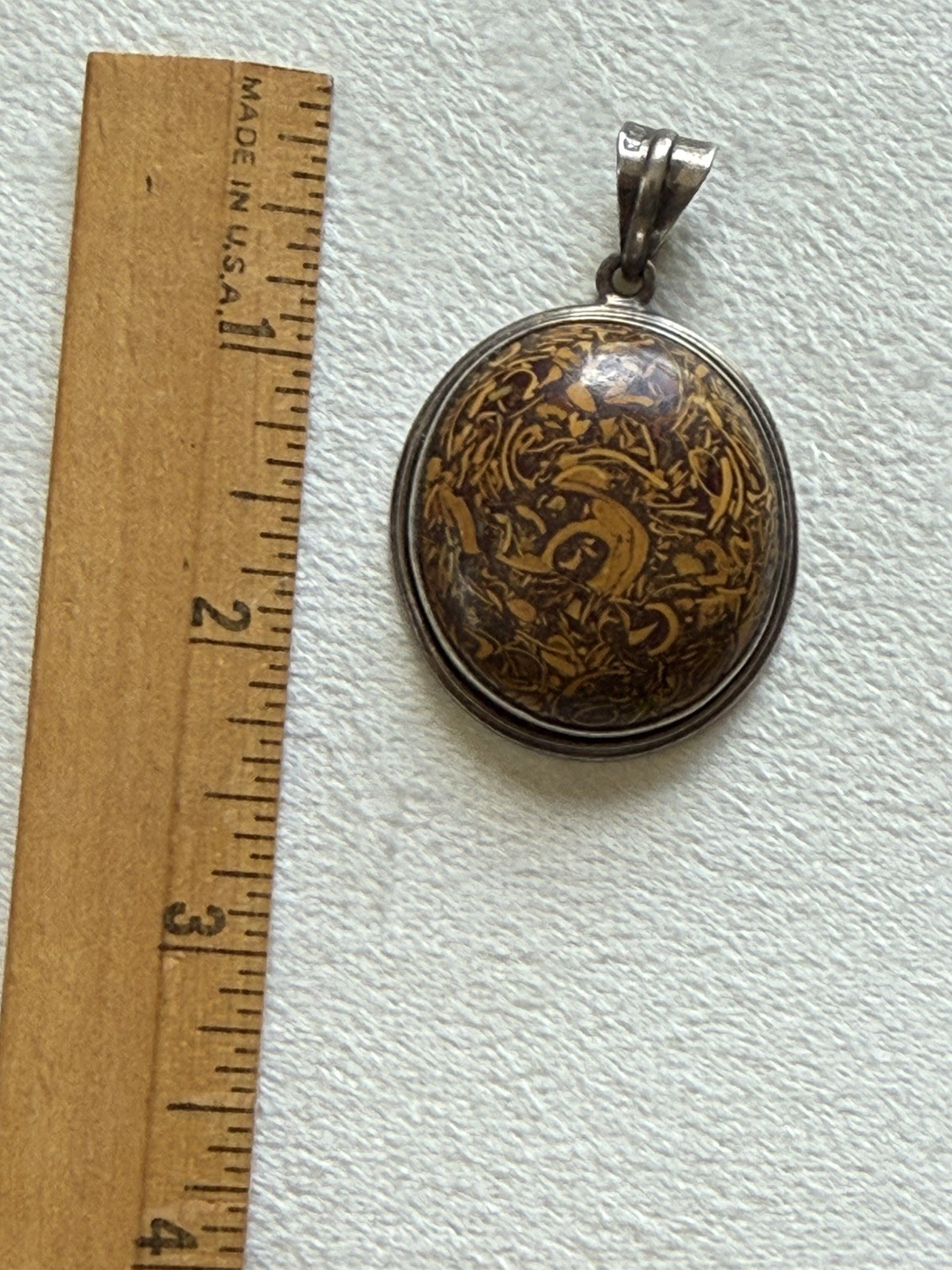 925 Sterling Mariam Jasper Oval Pendant Bezel 23.95g