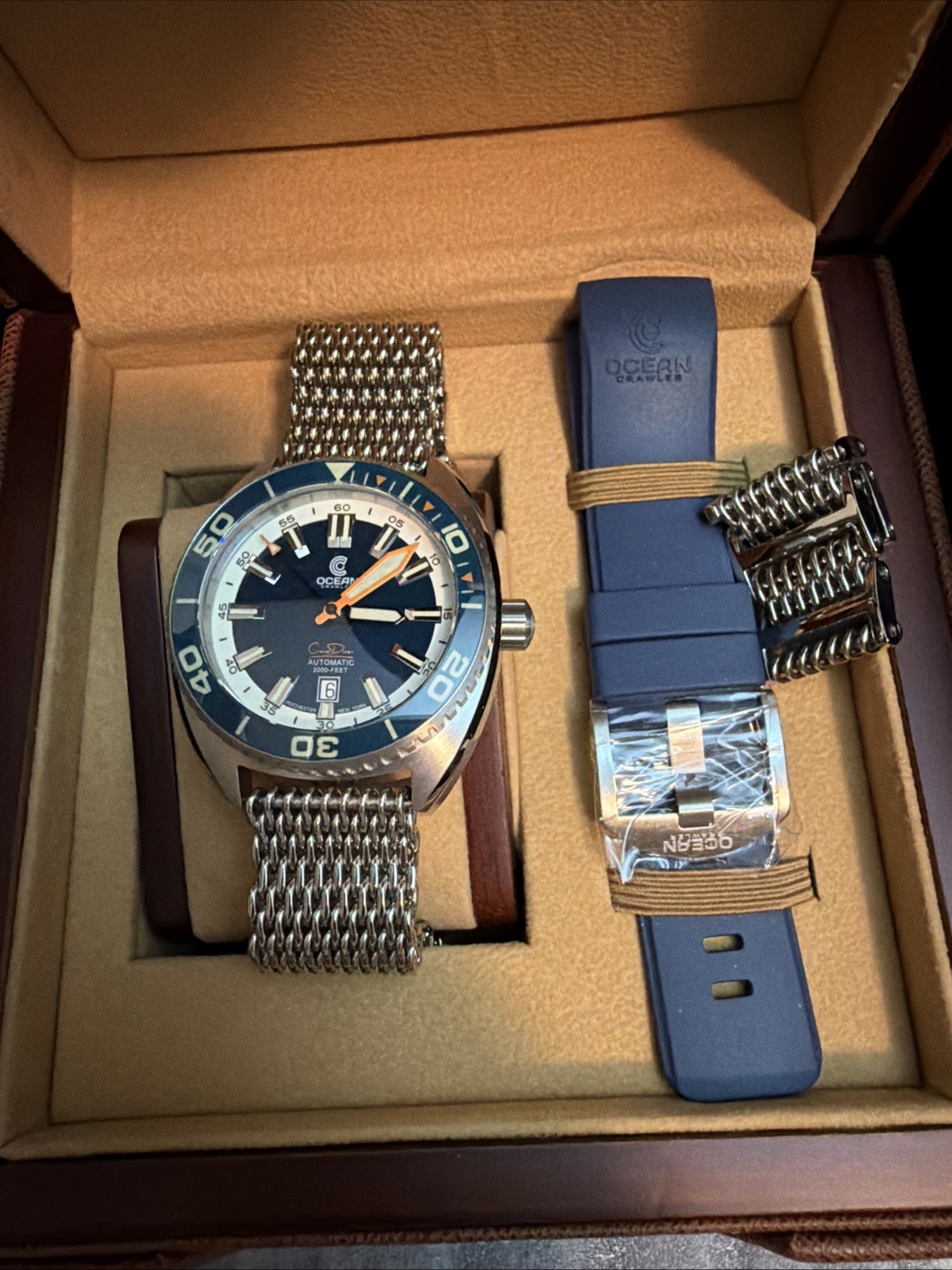 Ocean Crawler Core Diver Turtle Blue 44mm Automatic 600m Men’s Watch With Mesh