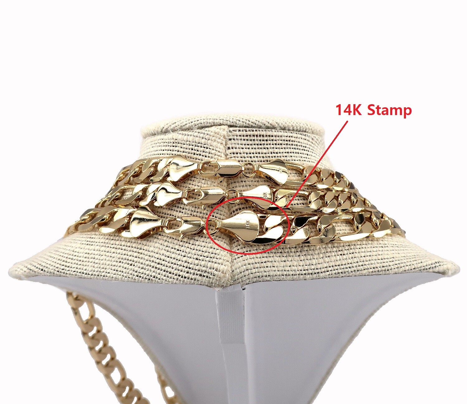 14k Italian Figaro Link Chain Necklace 9mm 10mm 12mm Gold Plated