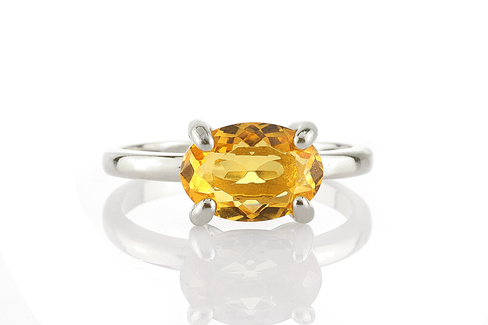 10 Ct Natural Certified Yellow Sapphire Ring 925 Sterling Silver Loose Gemstone