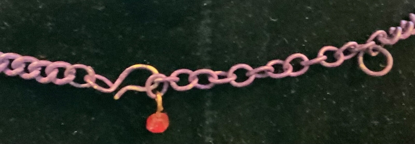 Geometric Necklace painted aluminum pink purple chain 24 inch long